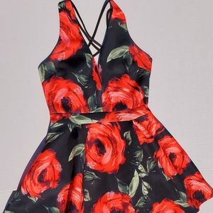 Charlotte Russe Floral Skater Dress (Large)
